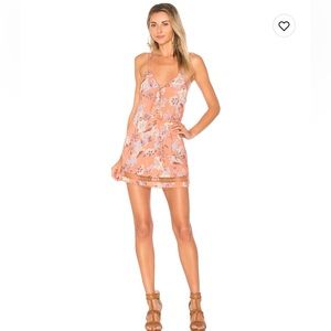 Revolve peach floral mini dress - size S